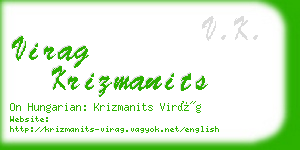 virag krizmanits business card